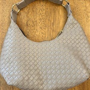 Woven Beige Hobo Bag